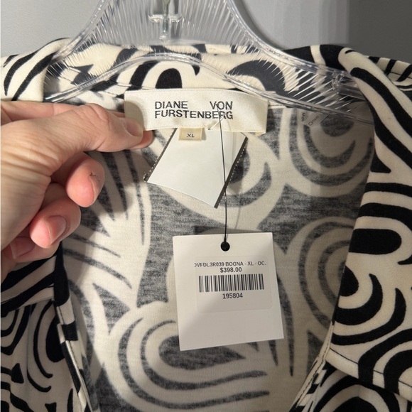 Diane Von Furstenberg Bogna Wrap-Effect Printed Jersey Dress Size XL - Picture 5 of 5